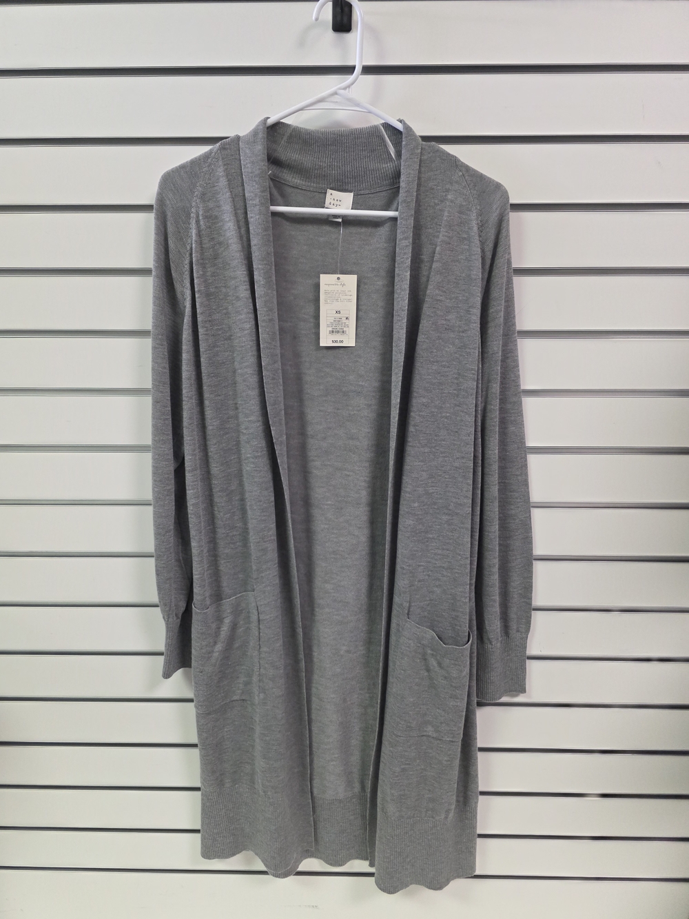 a new day Gray Open-Front Long Cardigan